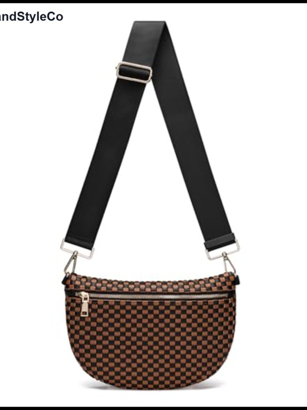 Woven Leather Crossbody Bag Multi-Way Waist Sling Chest Purse Travel